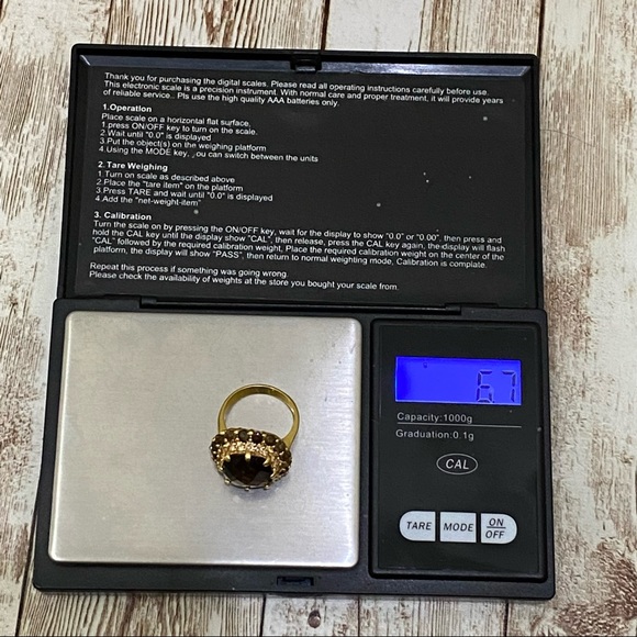 Vintage Smoky Topaz CZ Statement Ring Size 7 - Picture 12 of 16